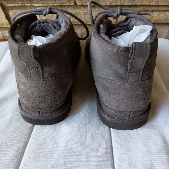 UGG NEUMEL BOOT CHARCOAL GREY SUEDE WOOL LINED CHUKKA SHOE MEN US 11 - Picture 8 of 9